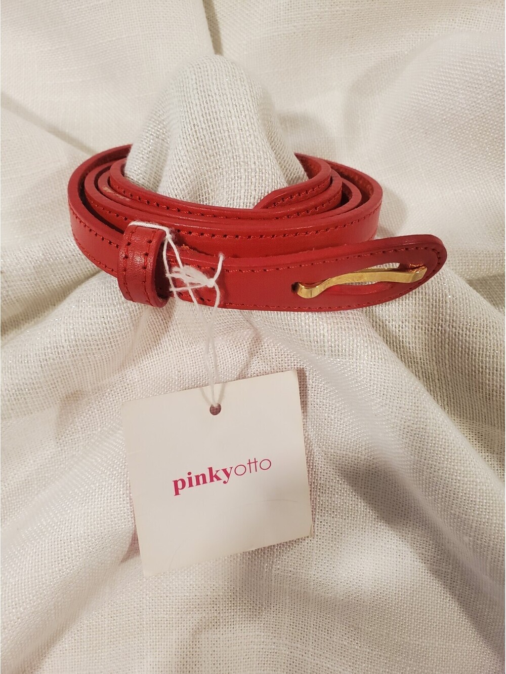 Pinkyotto Red "Hey There" Leather Belt 41 Inches